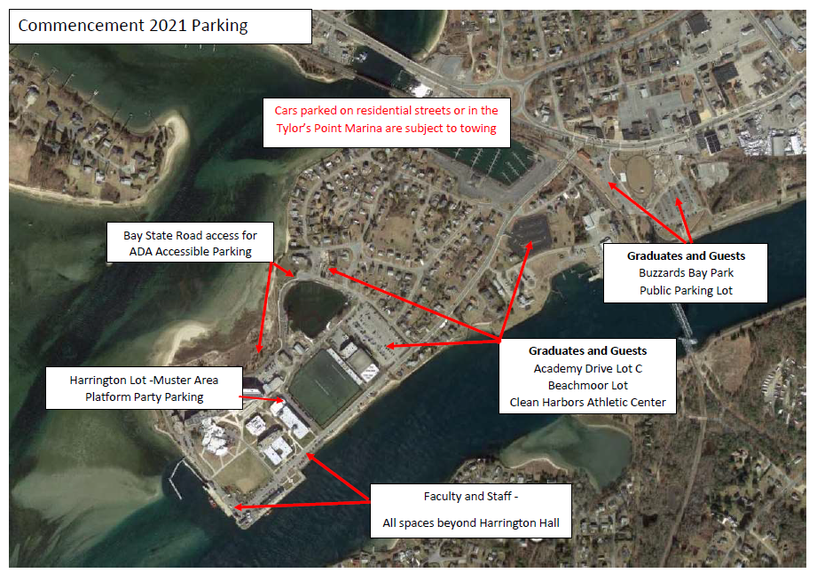 Commencement Parking Map Massachusetts Maritime Academy
